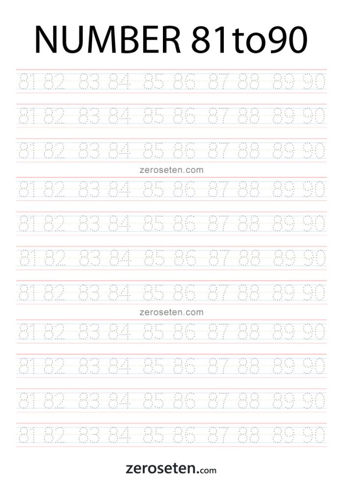 eighty to ninety number names