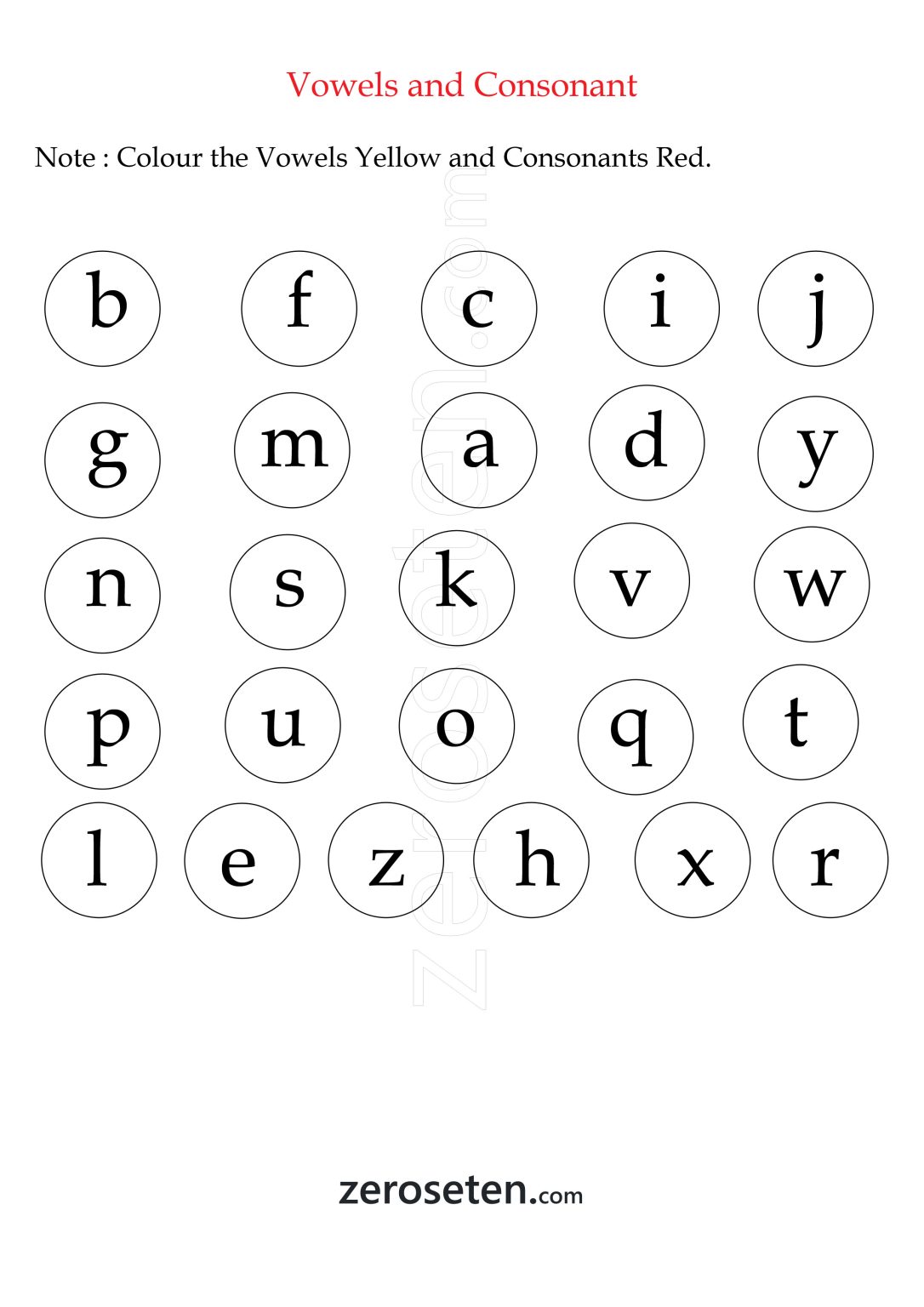 Colour the Vowels and Consonants Zero se Ten Blog Colour the Vowels and Consonants Zero se Ten Blog