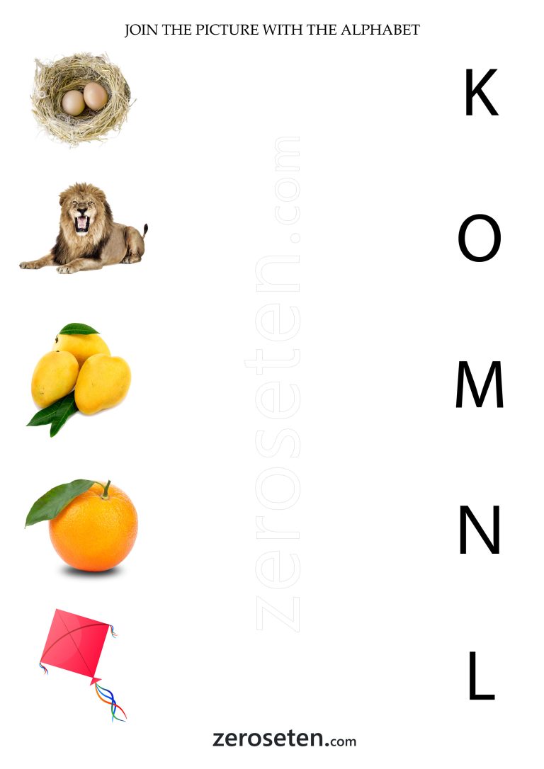 Join The Picture with The Alphabet K to O